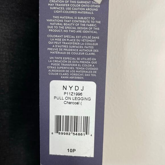NYDJ Pull On Stretch Knit Legging Pants Ankle Zip Charcoal Gray 10P 10 P new nwt - Picture 11 of 16